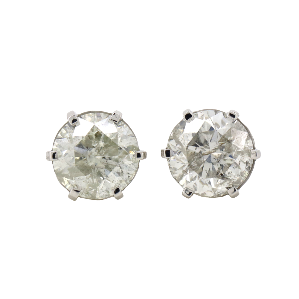 6.16ct White Gold and Diamond Stud Earrings