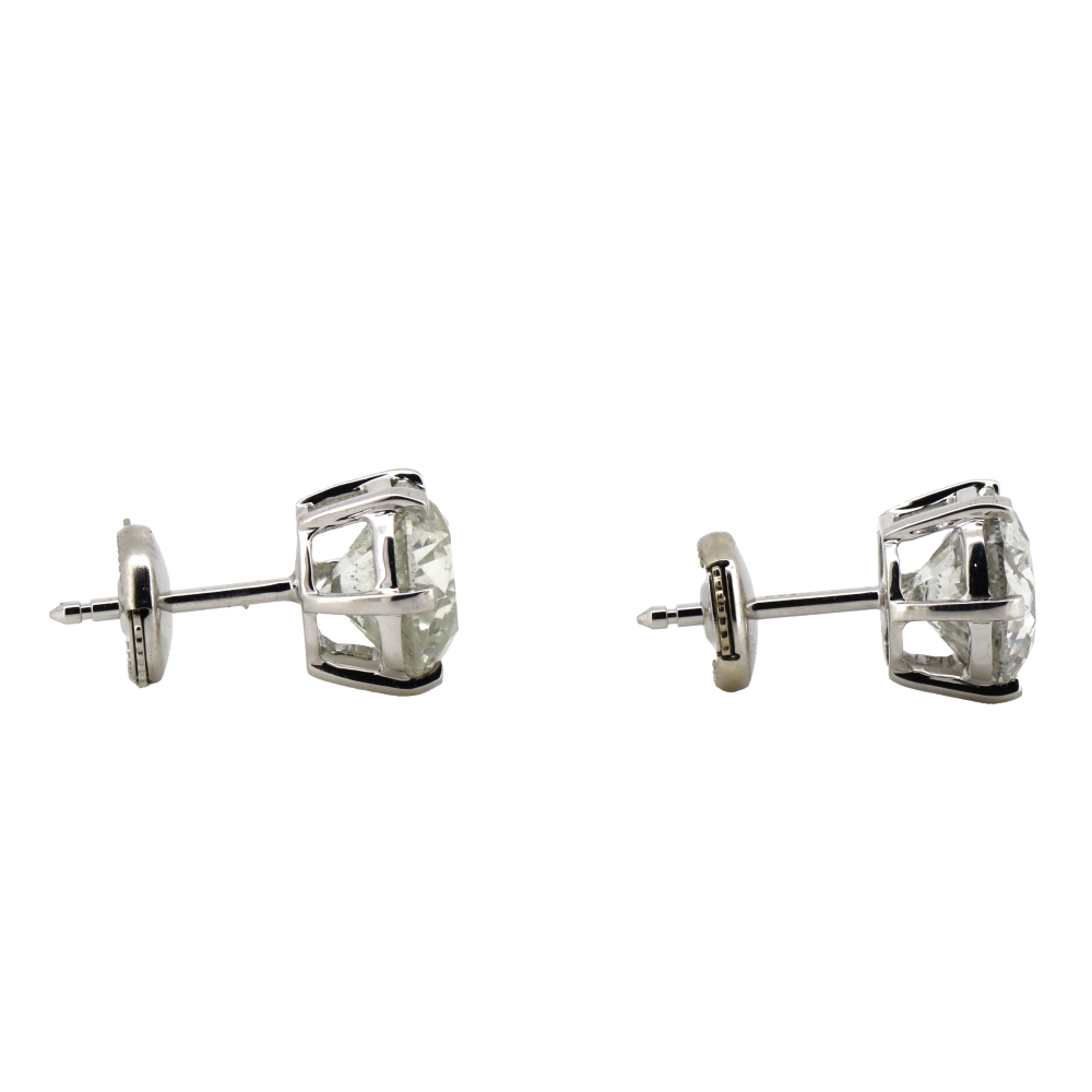6.16ct White Gold and Diamond Stud Earrings