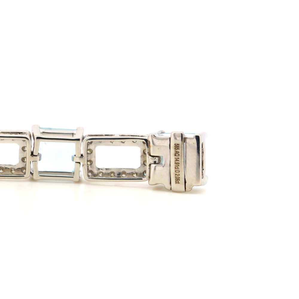 14.91ct Aquamarine, and Diamond Bracelet