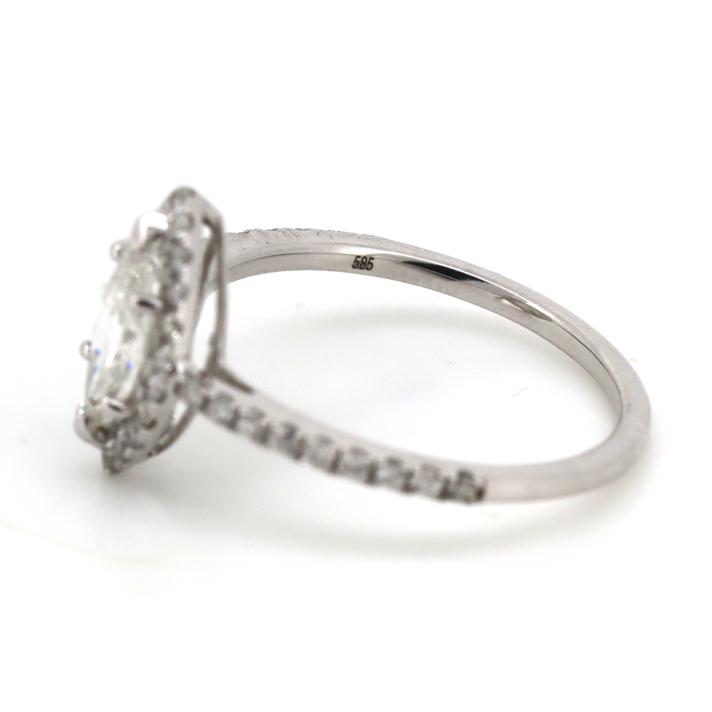 0.90ct Marquise Diamond Halo Ring