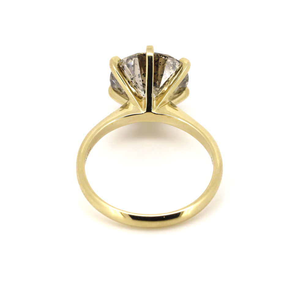 5.122ct Yellow Gold and Diamond Solitaire Ring