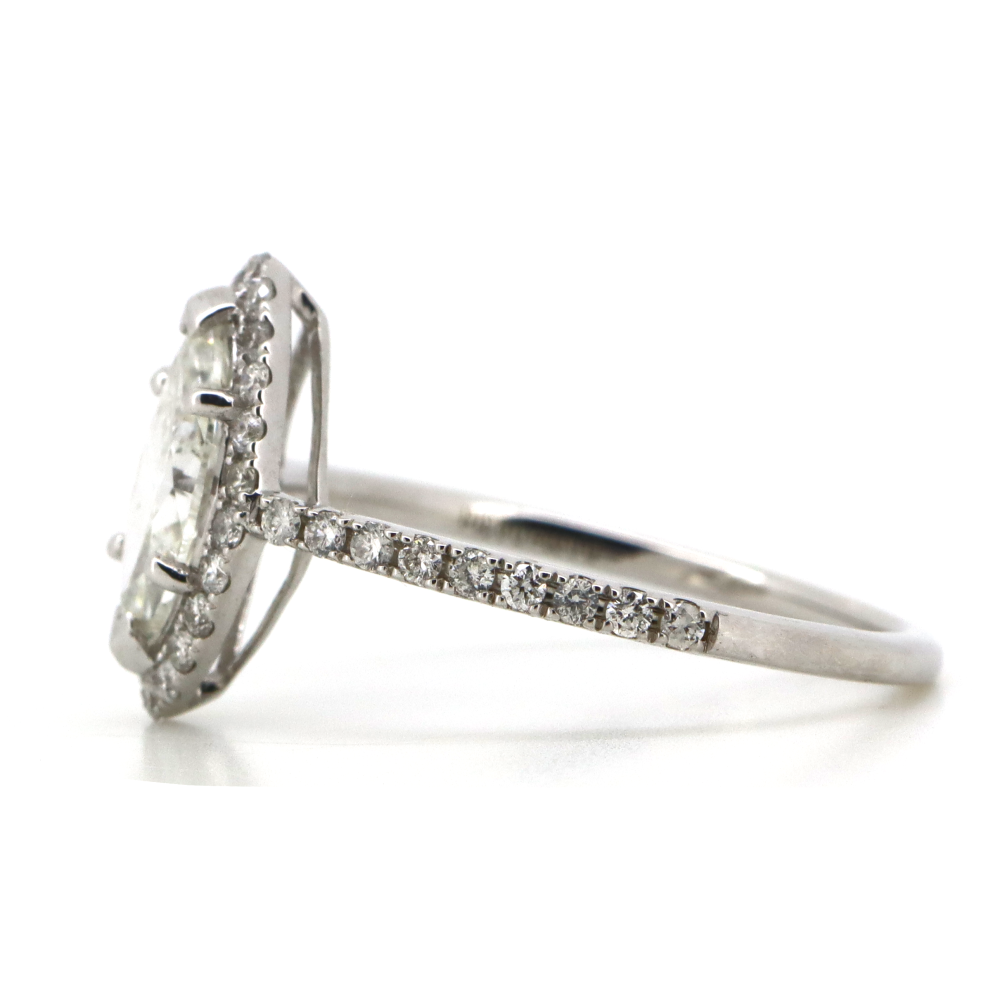 0.90ct Marquise Diamond Halo Ring