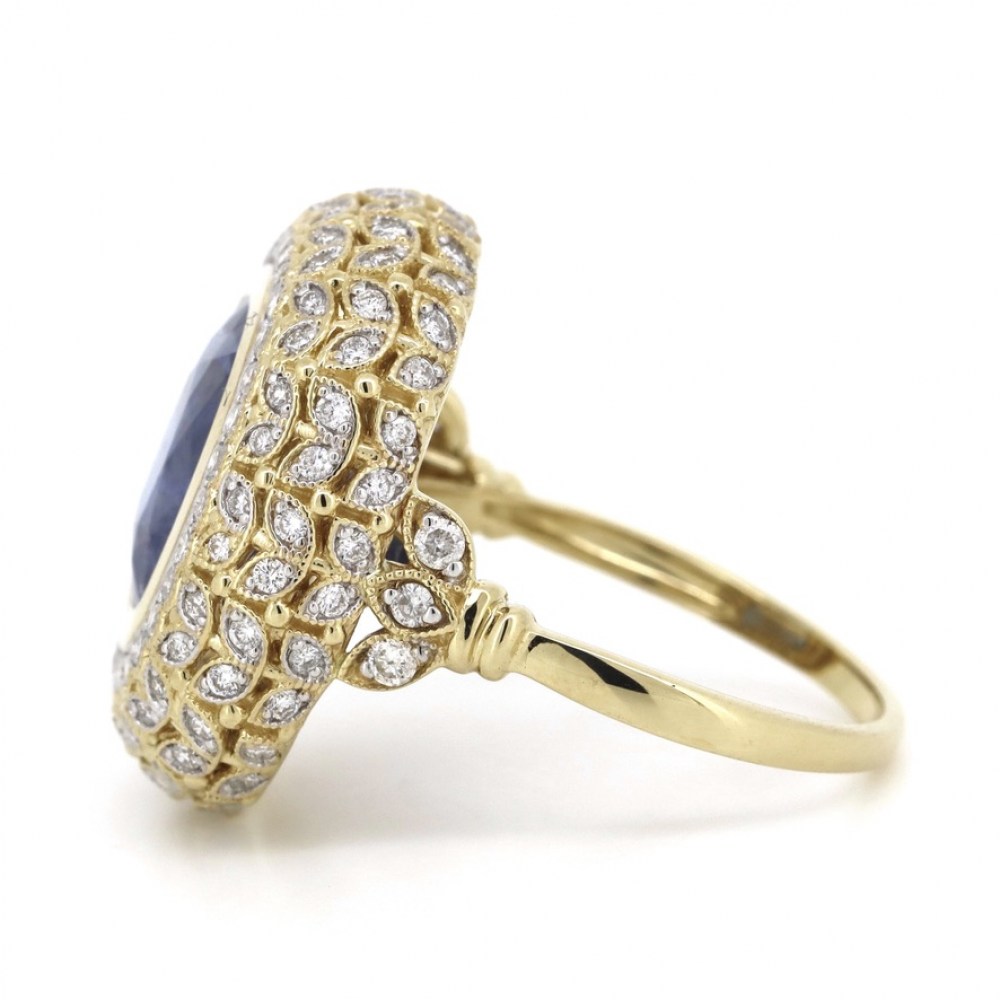 7.77ct Ceylon Sapphire and Diamond Cocktail Ring