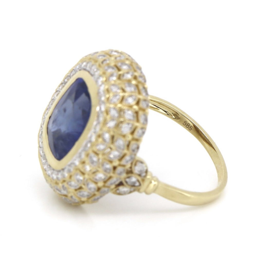7.77ct Ceylon Sapphire and Diamond Cocktail Ring