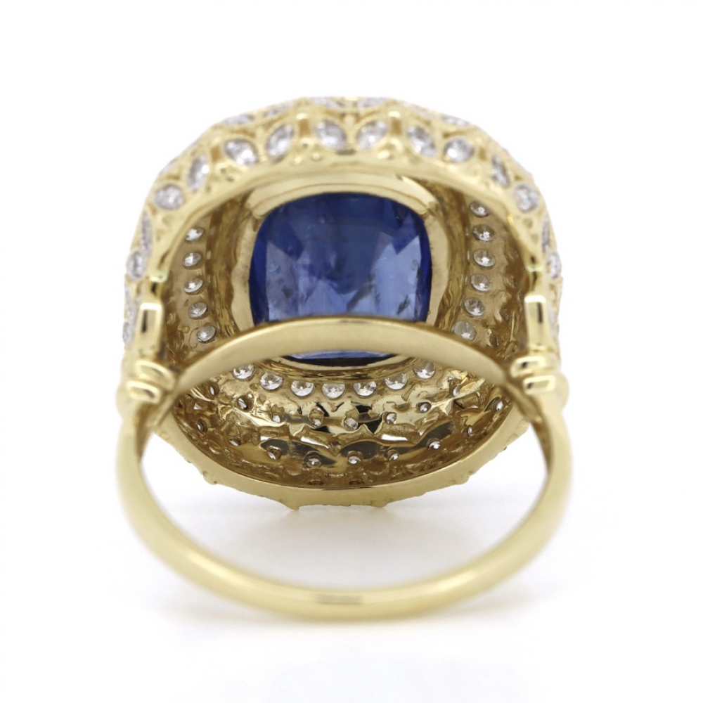 7.77ct Ceylon Sapphire and Diamond Cocktail Ring