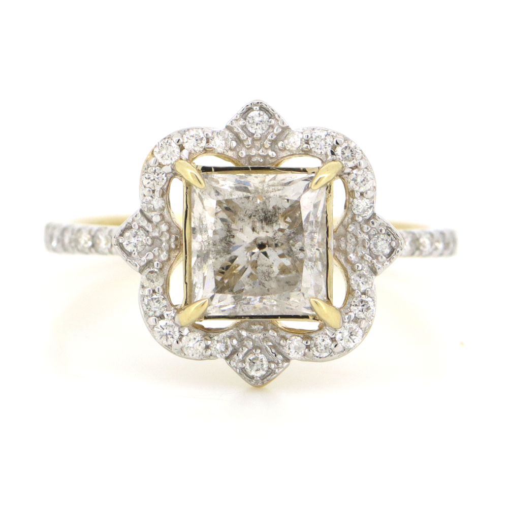 1.00ct Yellow Gold Diamond Antique Inspired Ring