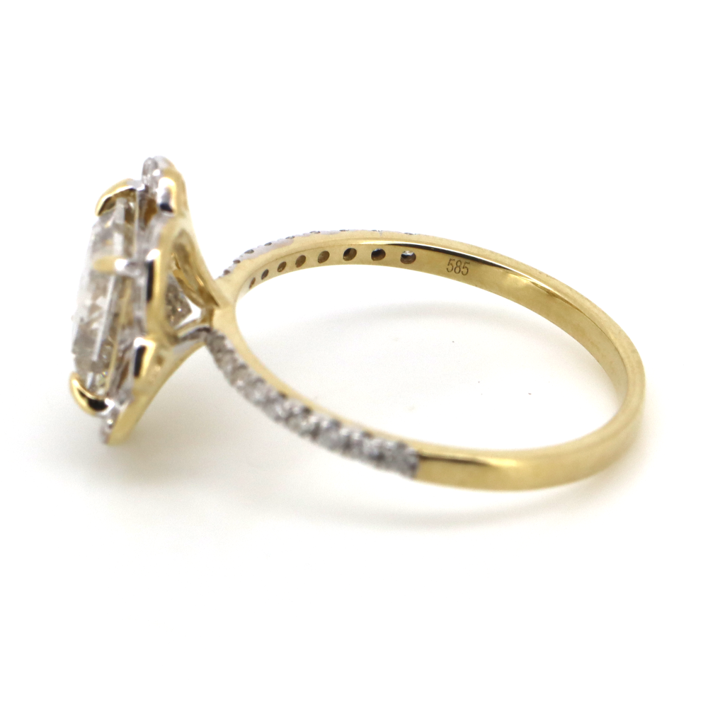1.00ct Yellow Gold Diamond Antique Inspired Ring