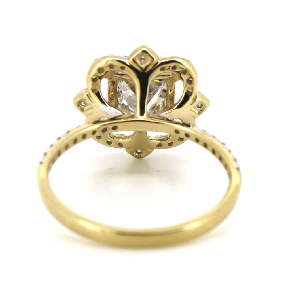 1.00ct Yellow Gold Diamond Antique Inspired Ring