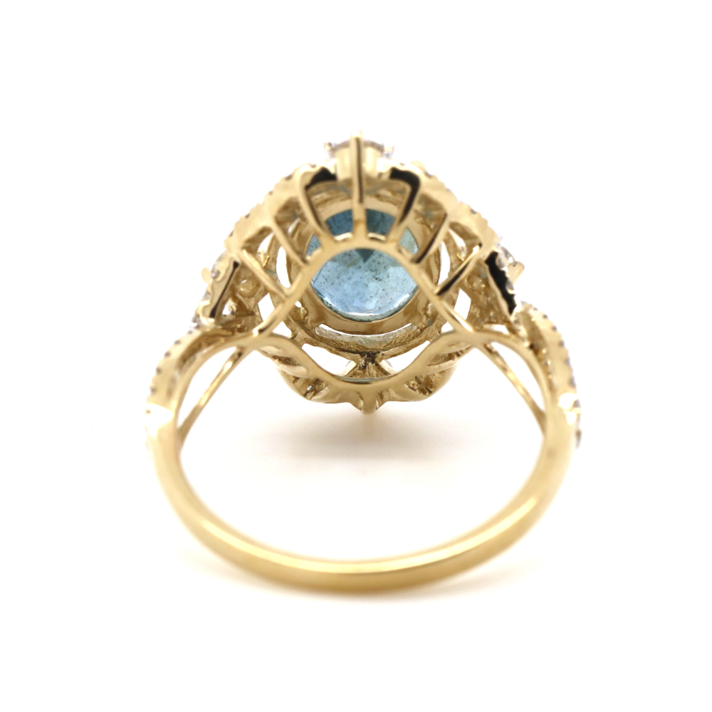 2.34ct Aquamarine and Diamond Art Deco Style Ring
