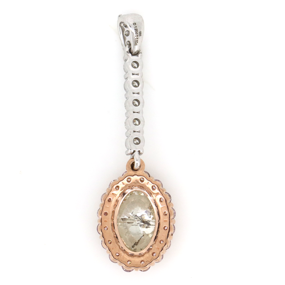 1.20ct White & Rose Gold Diamond Drop Pendant