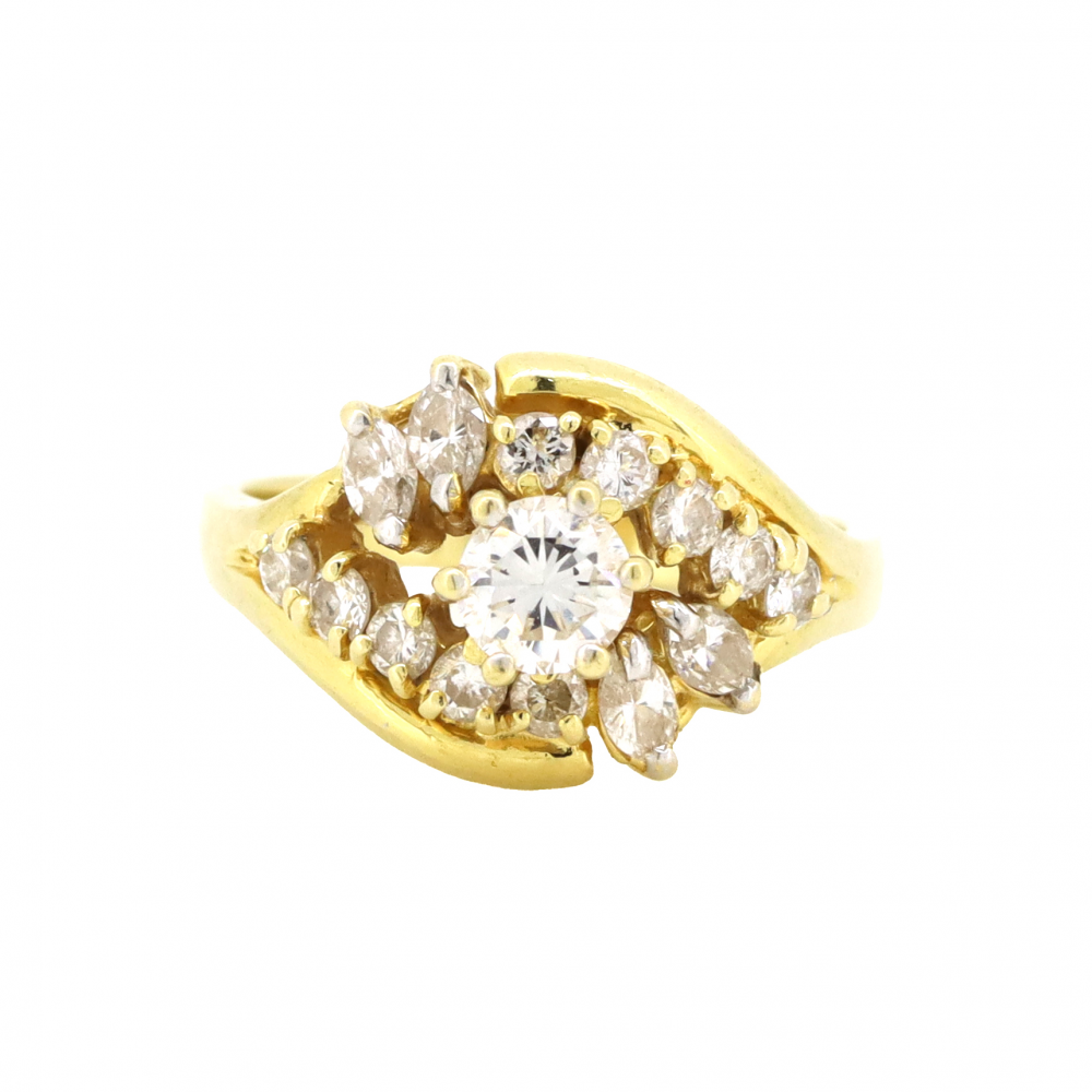 0.45ct Yellow Gold Diamond Antique Style Ring