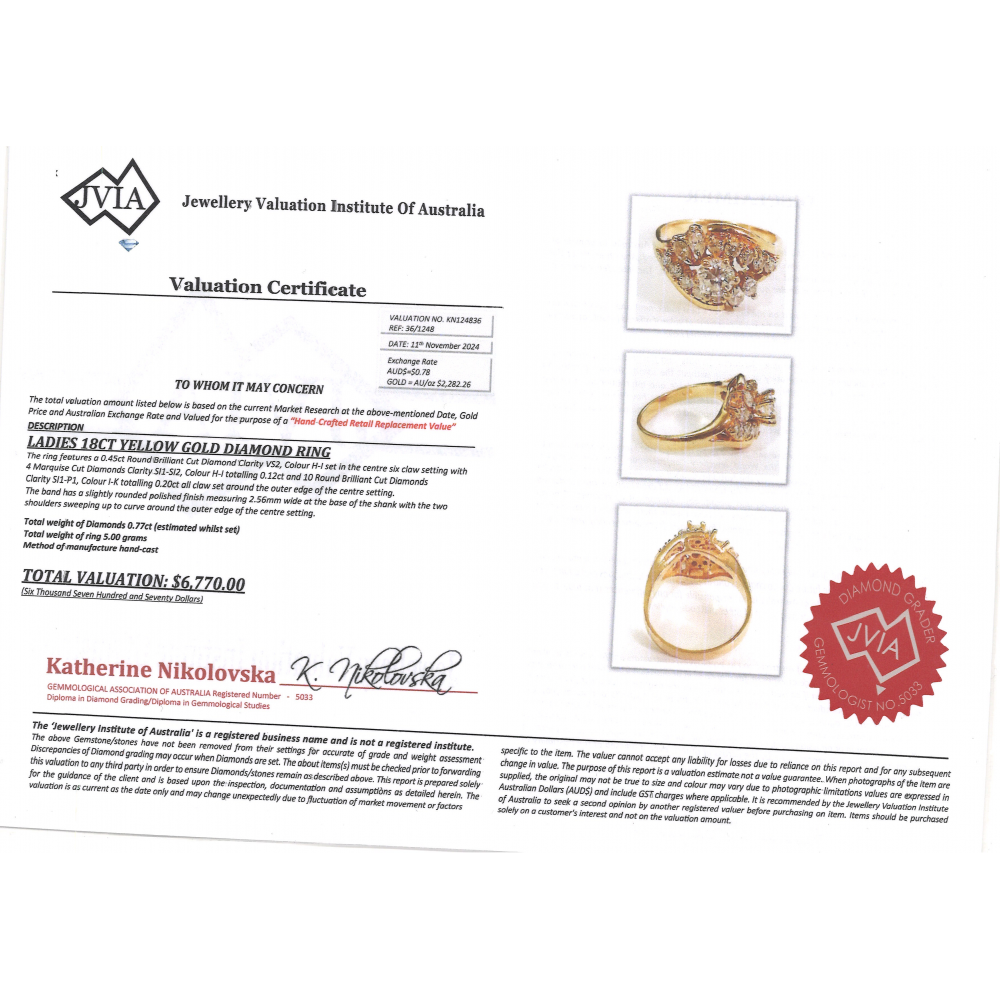 0.45ct Yellow Gold Diamond Antique Style Ring