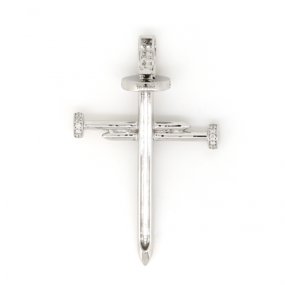 White Gold and Diamond Crucifix Pendant