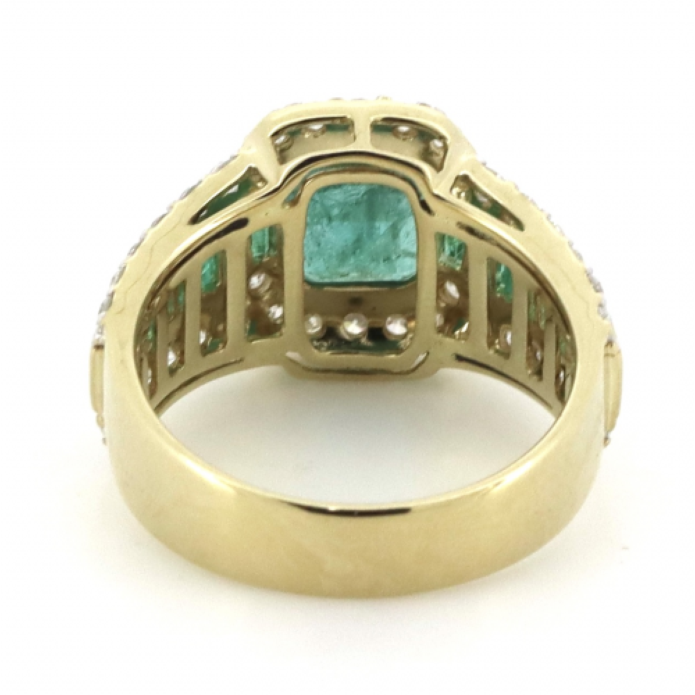 1.77ct Colombian Emerald & Diamond Cocktail Ring