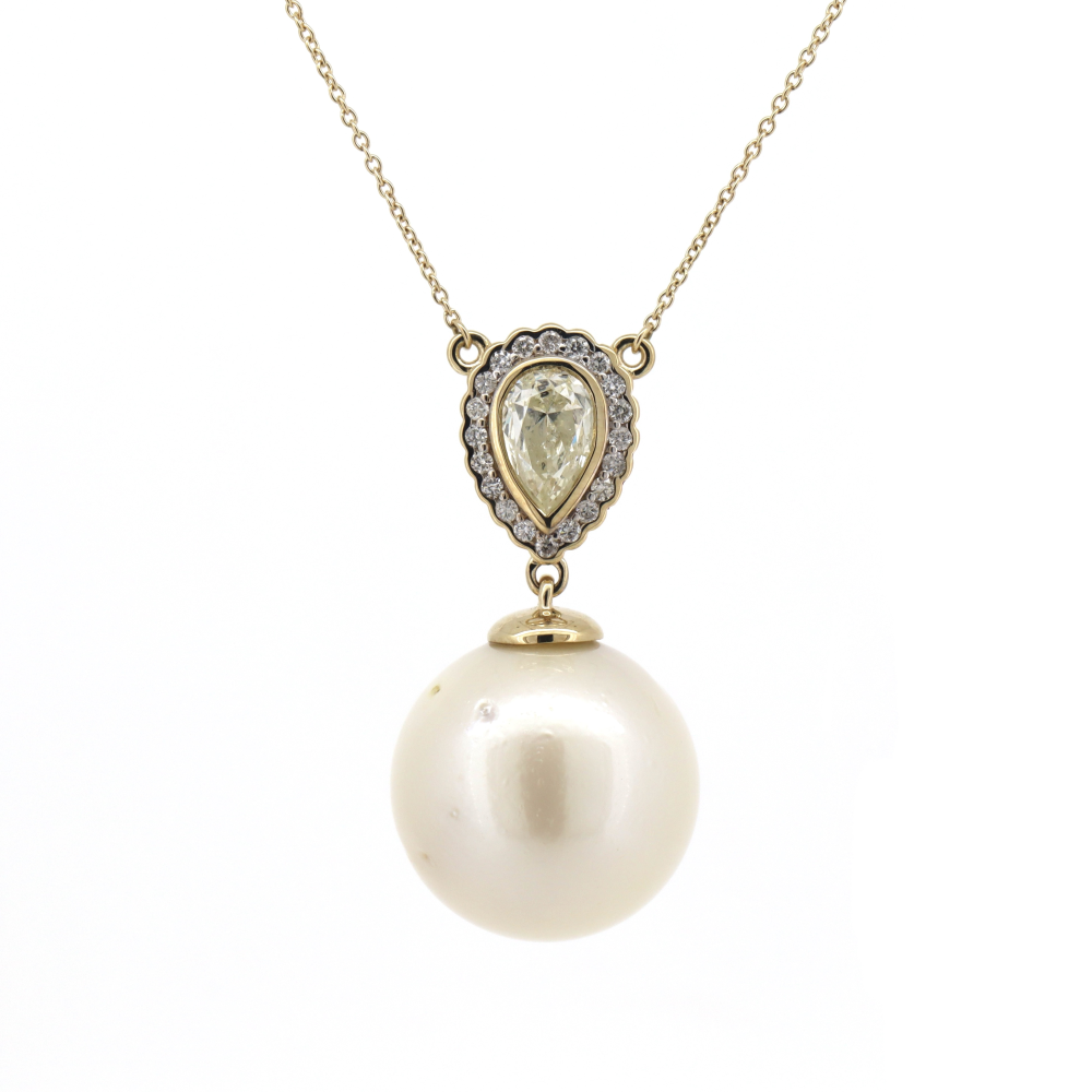 South Sea Pearl & Diamond Pendant Necklace