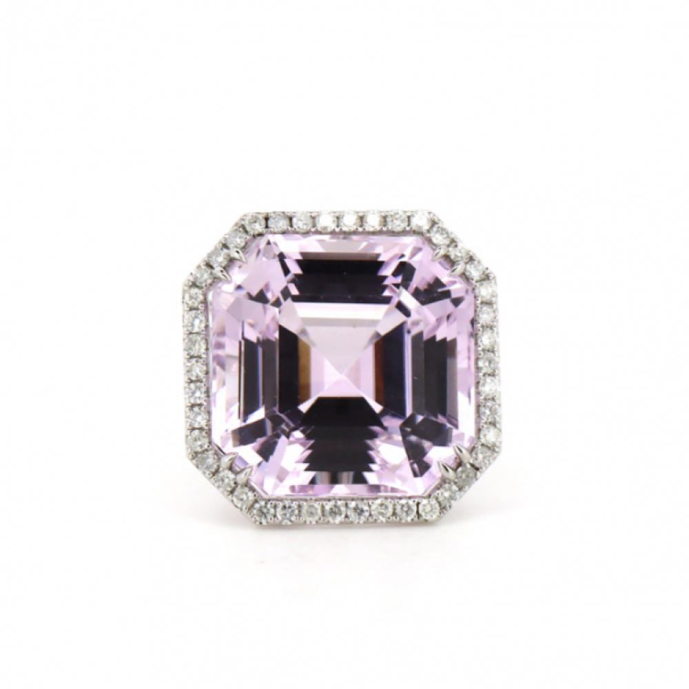 52.62ct Kunzite and Diamond Statement Ring