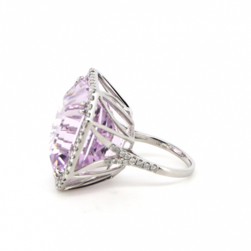 52.62ct Kunzite and Diamond Statement Ring