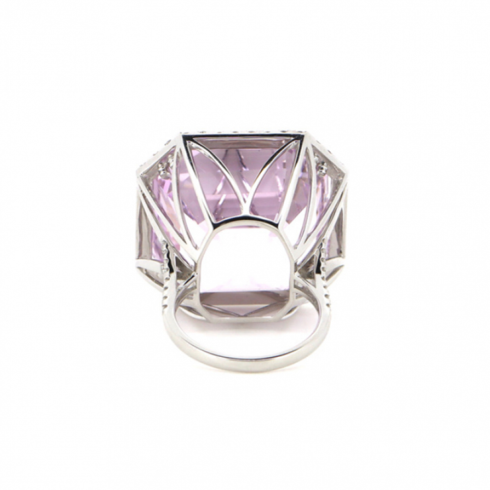 52.62ct Kunzite and Diamond Statement Ring