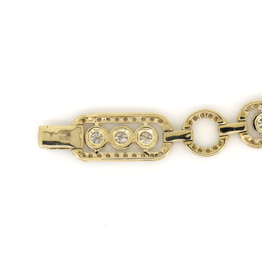 4.12ct Yellow Gold Diamond Decorative Bracelet