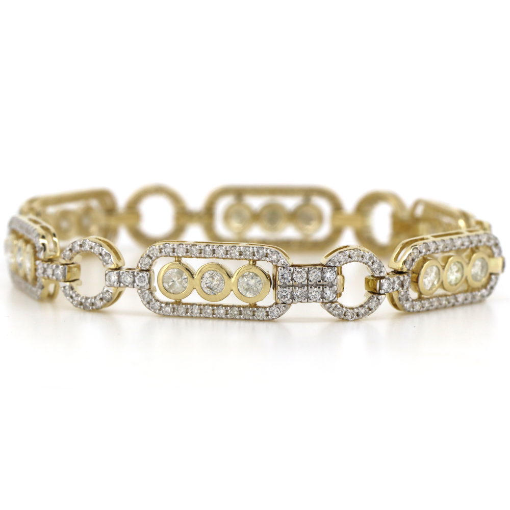 4.12ct Yellow Gold Diamond Decorative Bracelet