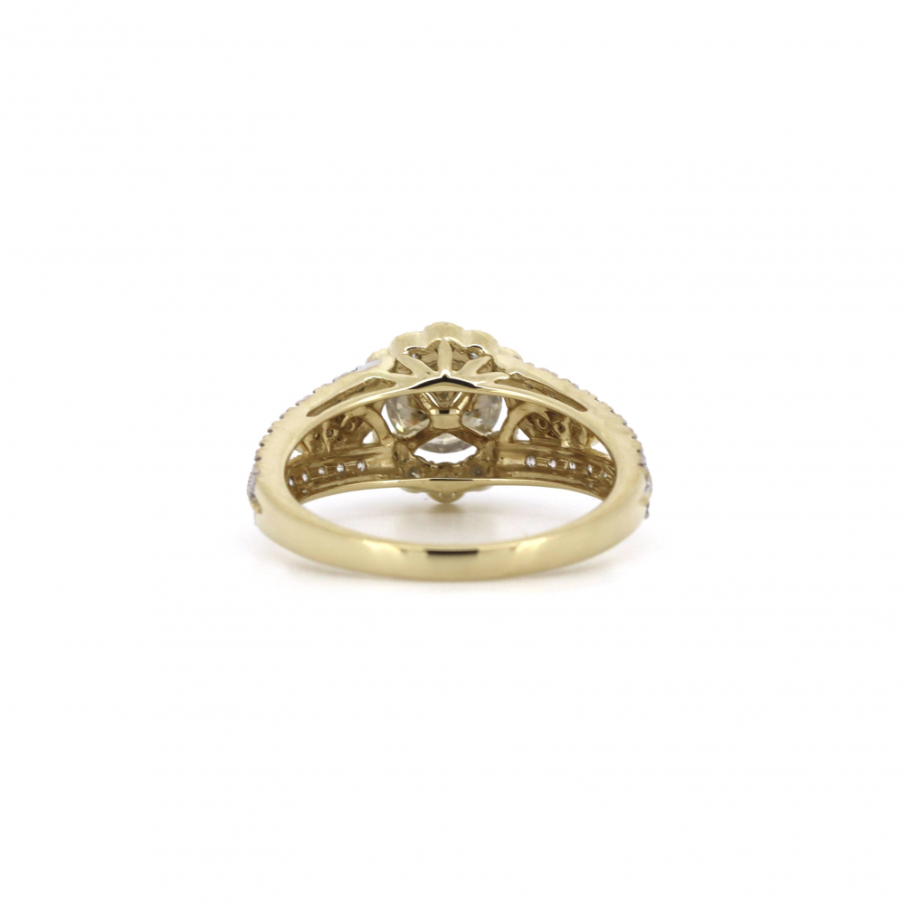 Champagne Diamond Halo Filigree Ring