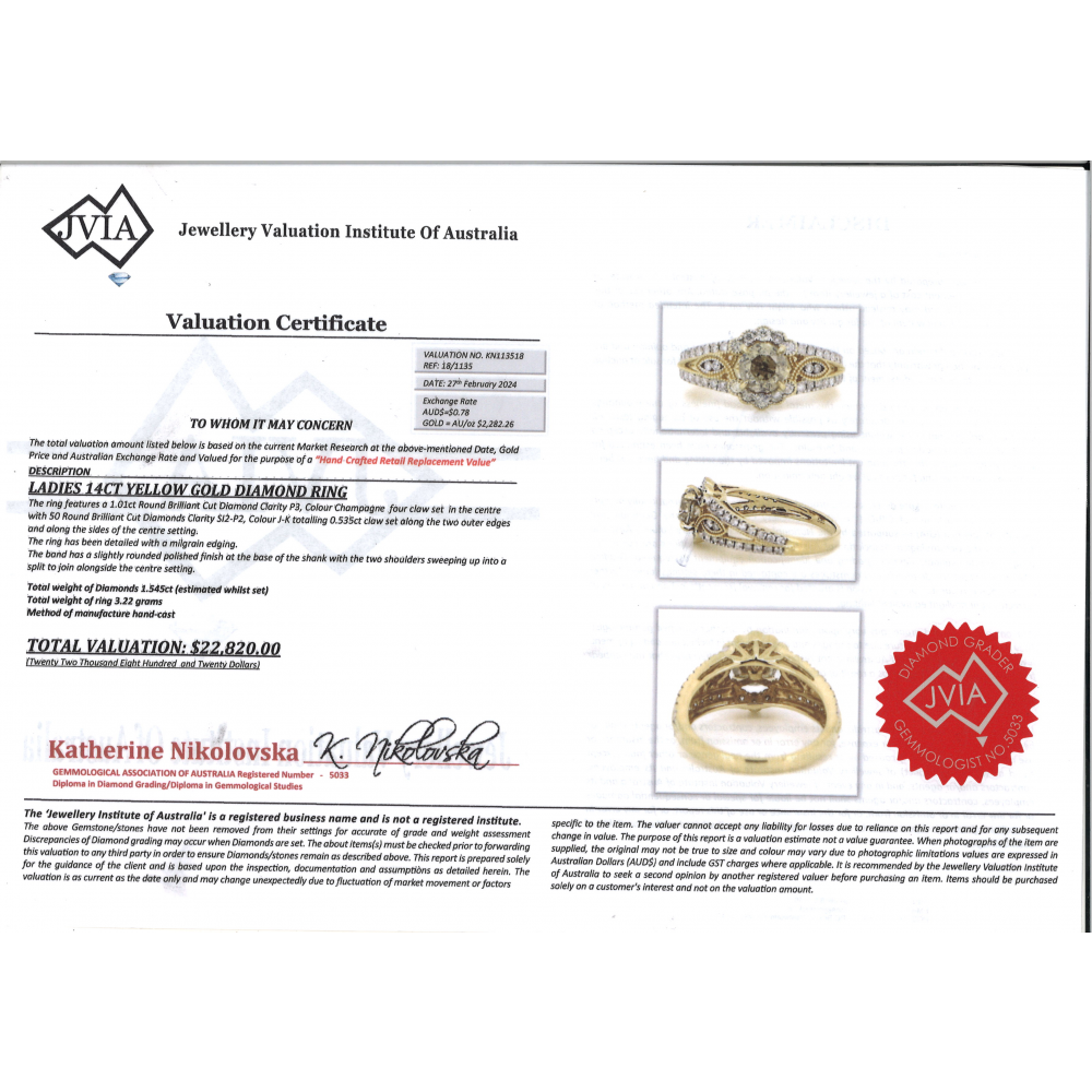 Champagne Diamond Halo Filigree Ring