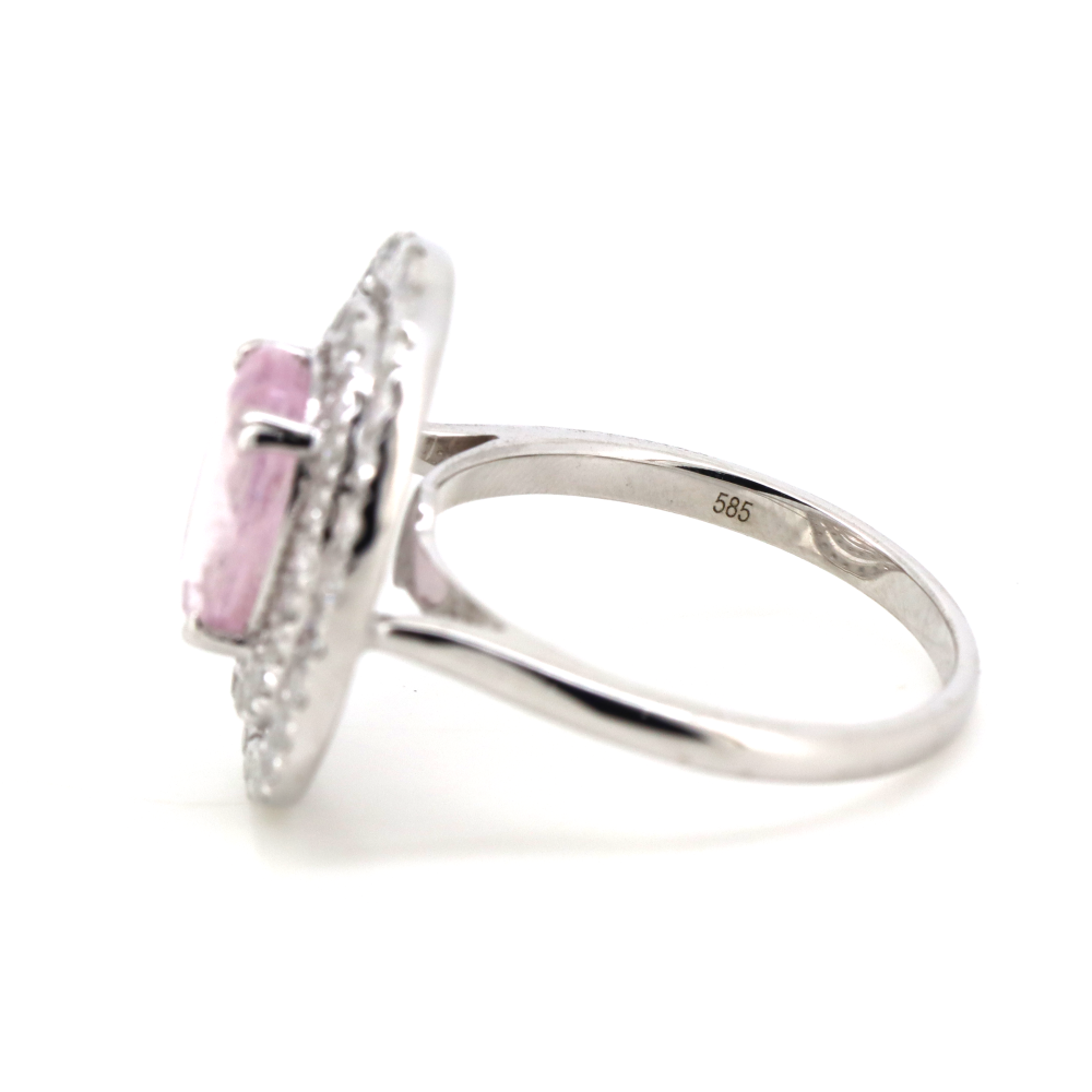 2.45ct Morganite & Diamond Double Halo Ring