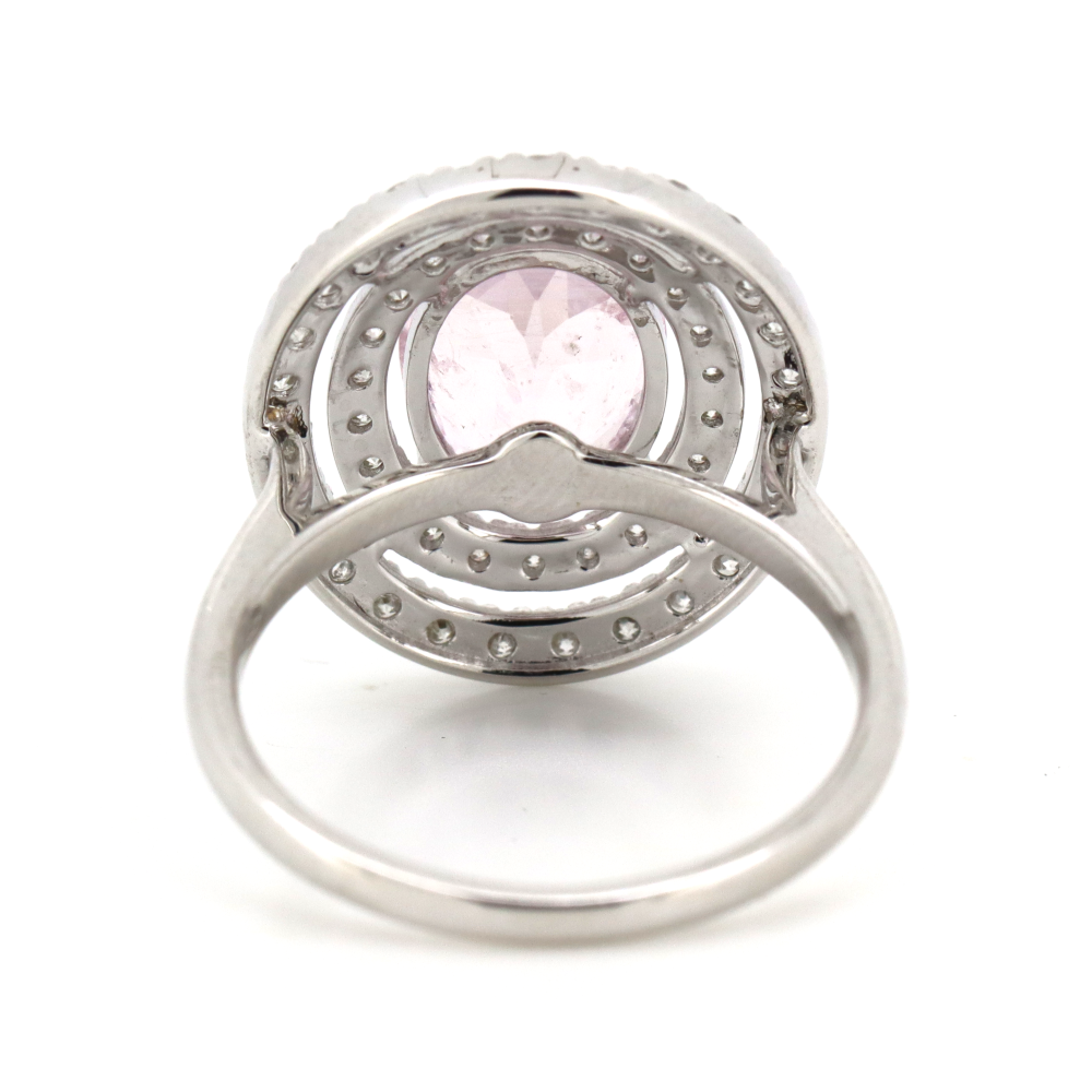 2.45ct Morganite & Diamond Double Halo Ring