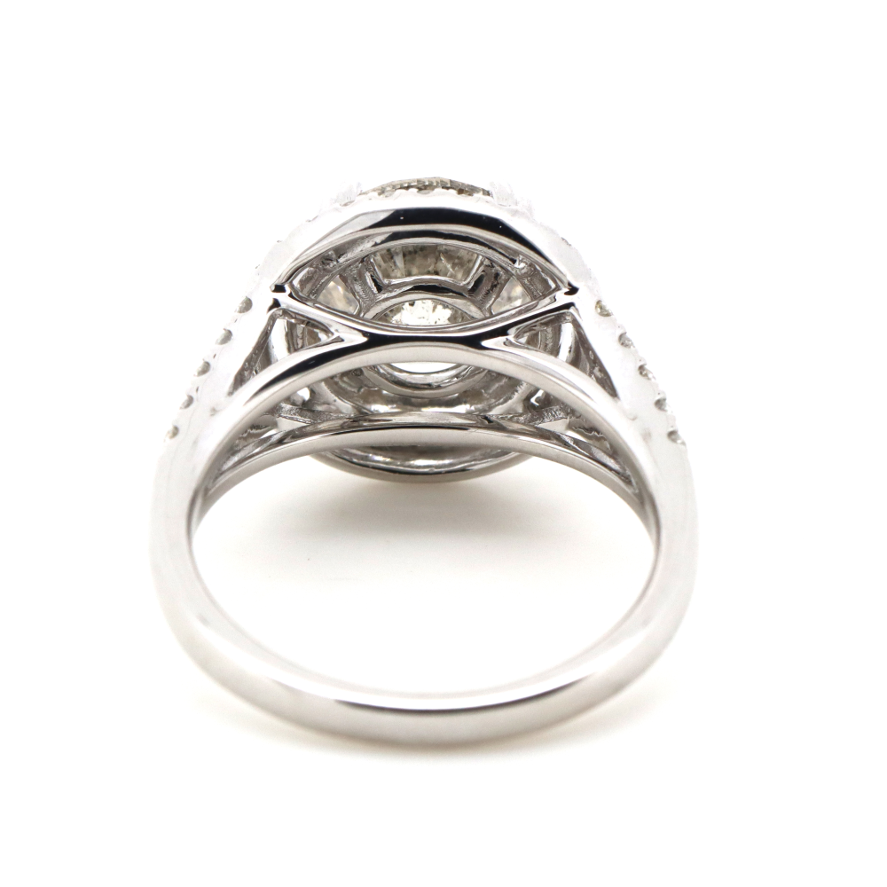 3.02ct White Gold Diamond Double Halo Ring