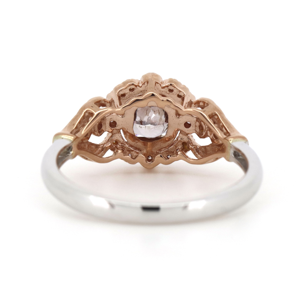 Rose & White Gold Fancy Pink Diamond Antique Inspired Ring