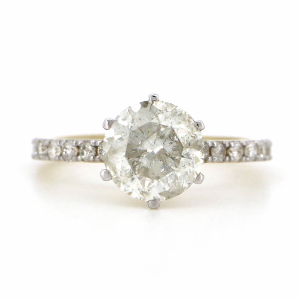 2.11ct Yellow Gold and Diamond Classic Ring