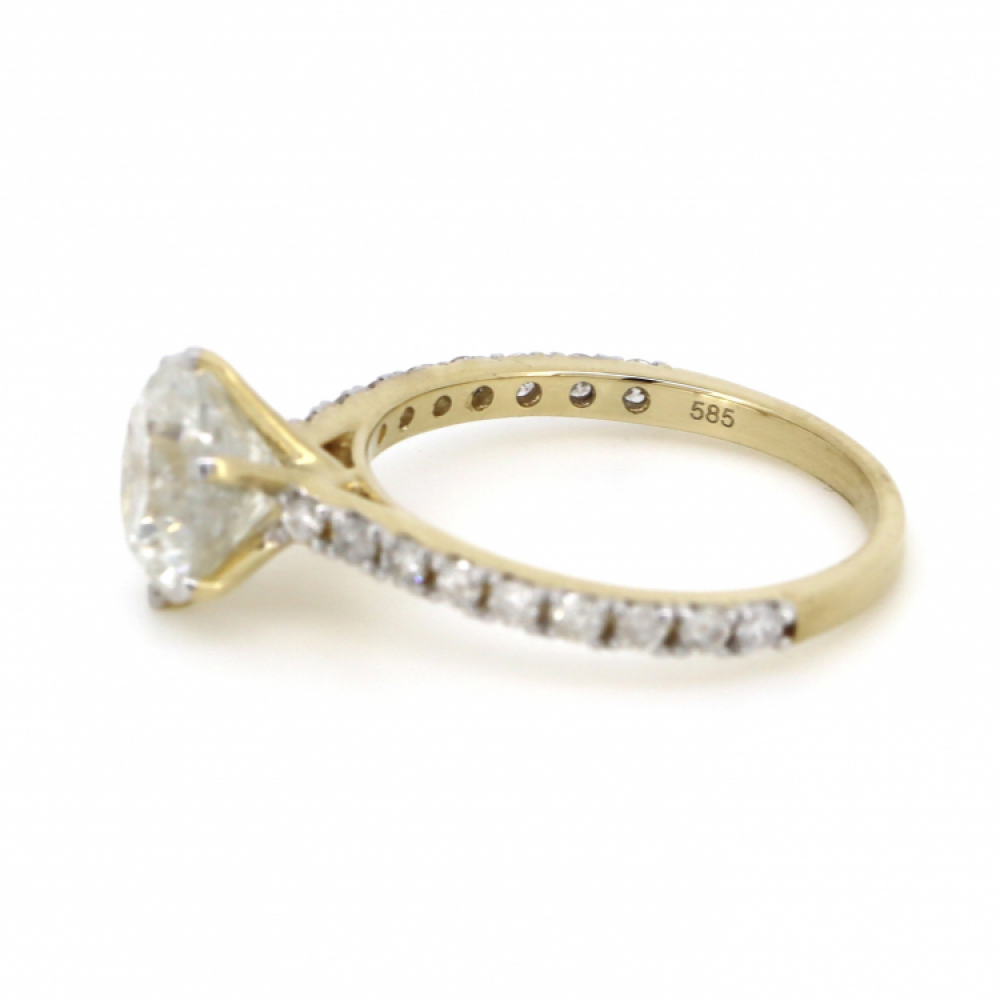 2.11ct Yellow Gold and Diamond Classic Ring