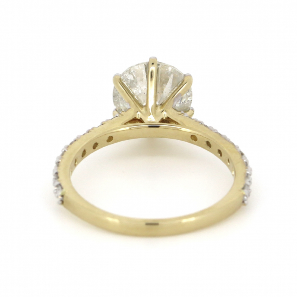 2.11ct Yellow Gold and Diamond Classic Ring