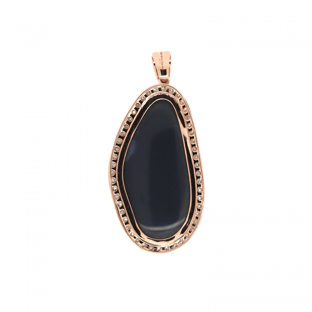 15.72ct Australian Coober Pedy Opal and Diamond Halo Pendant