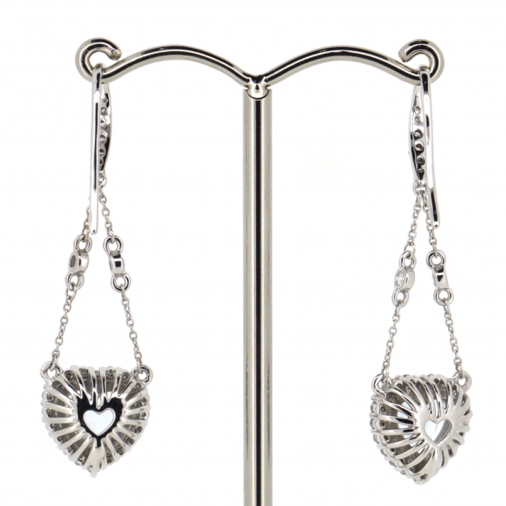 White Gold Aquamarine & Diamond Chandelier Earrings