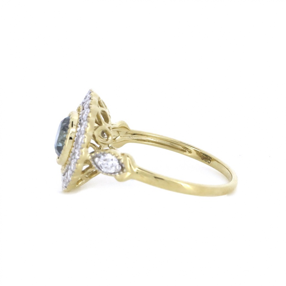 Blue Diamond Vintage-Inspired Ring