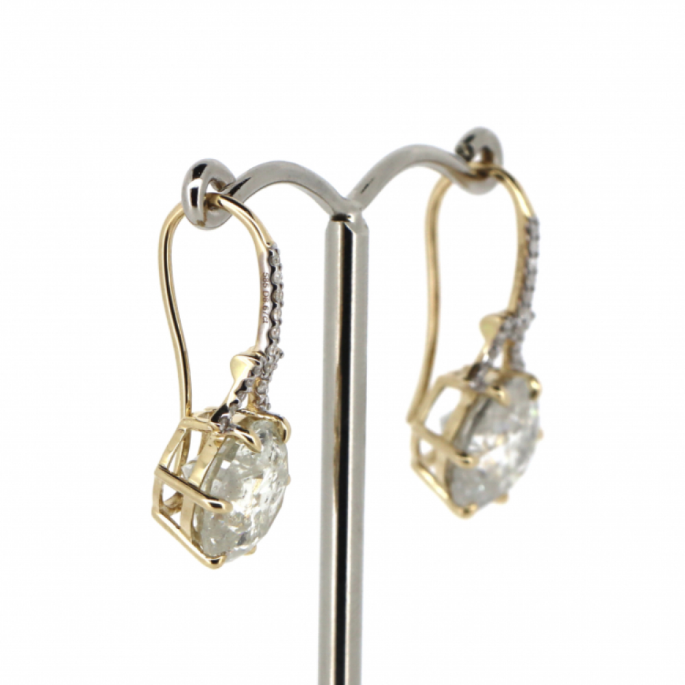 8.52ct Yellow Gold Yellow Diamond Drop Earrings