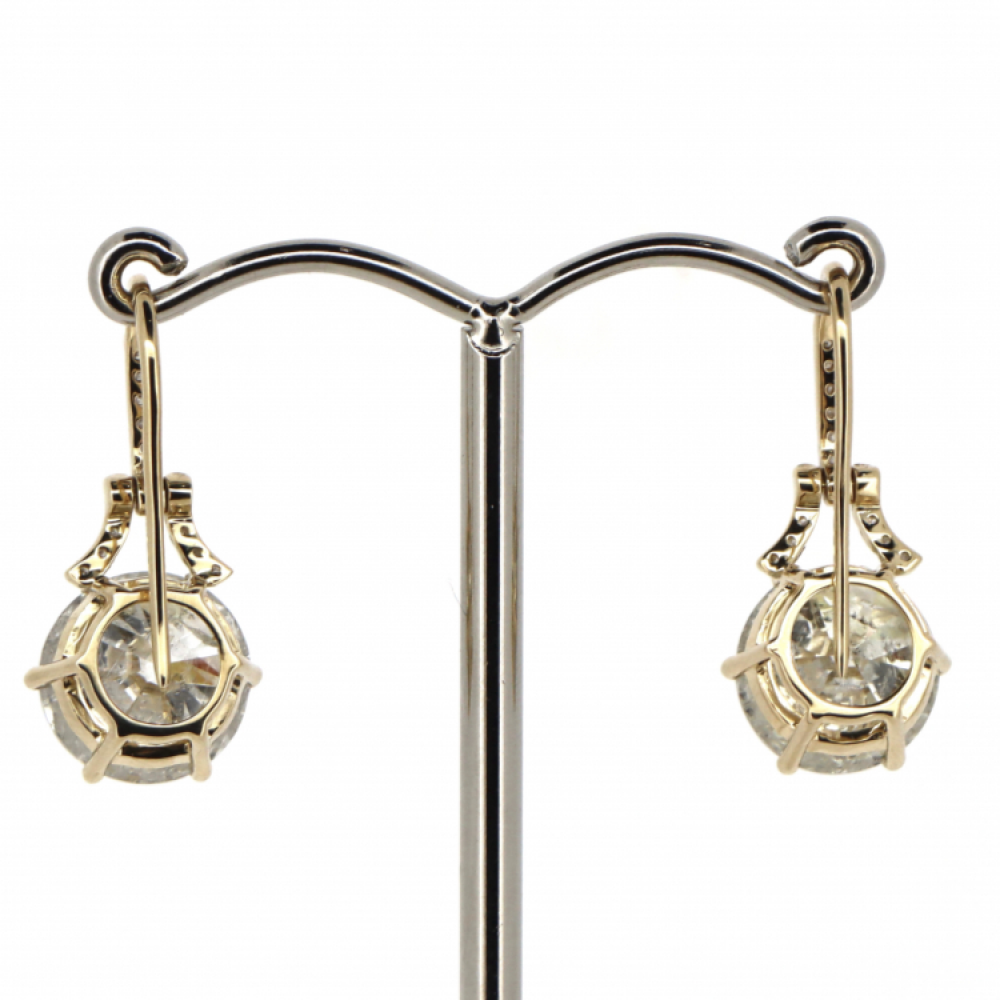 8.52ct Yellow Gold Yellow Diamond Drop Earrings