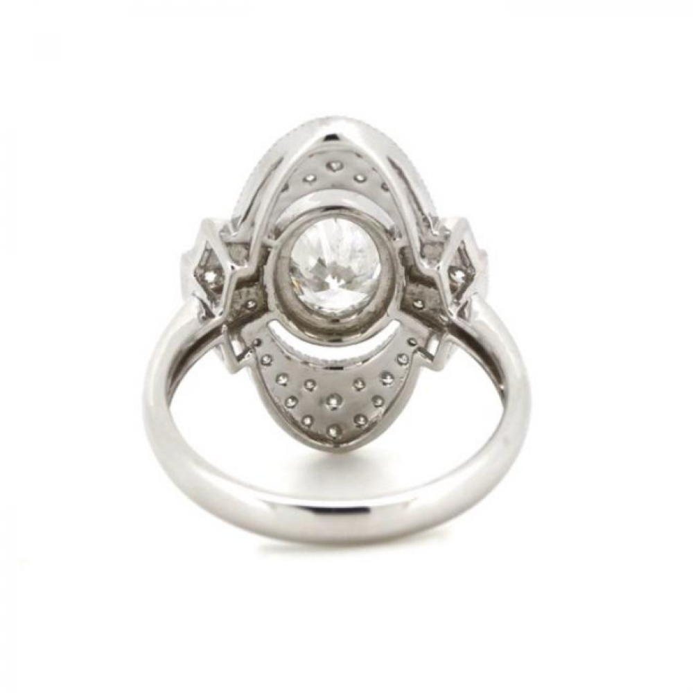 1.61ct White Gold Diamond Art Deco Inspired Ring