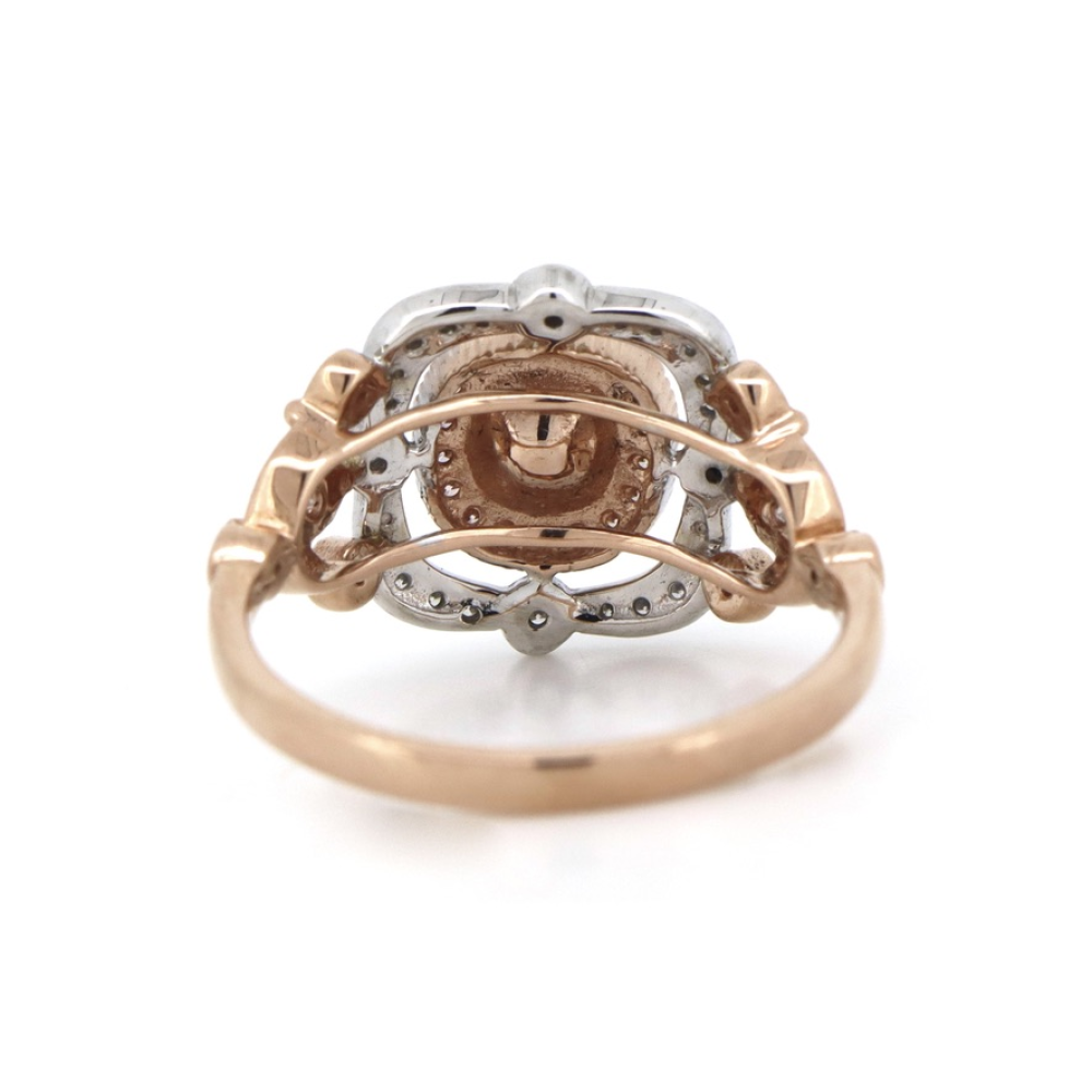 Rose & White Gold Fancy Pink Diamond Antique Inspired Ring