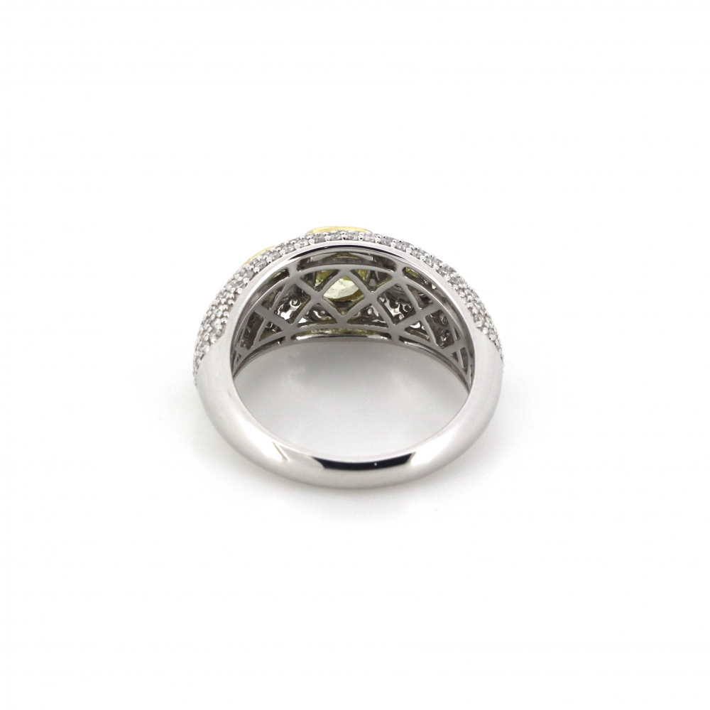 1.52ct Yellow/White Gold and Yellow/White Diamond Statement Ring