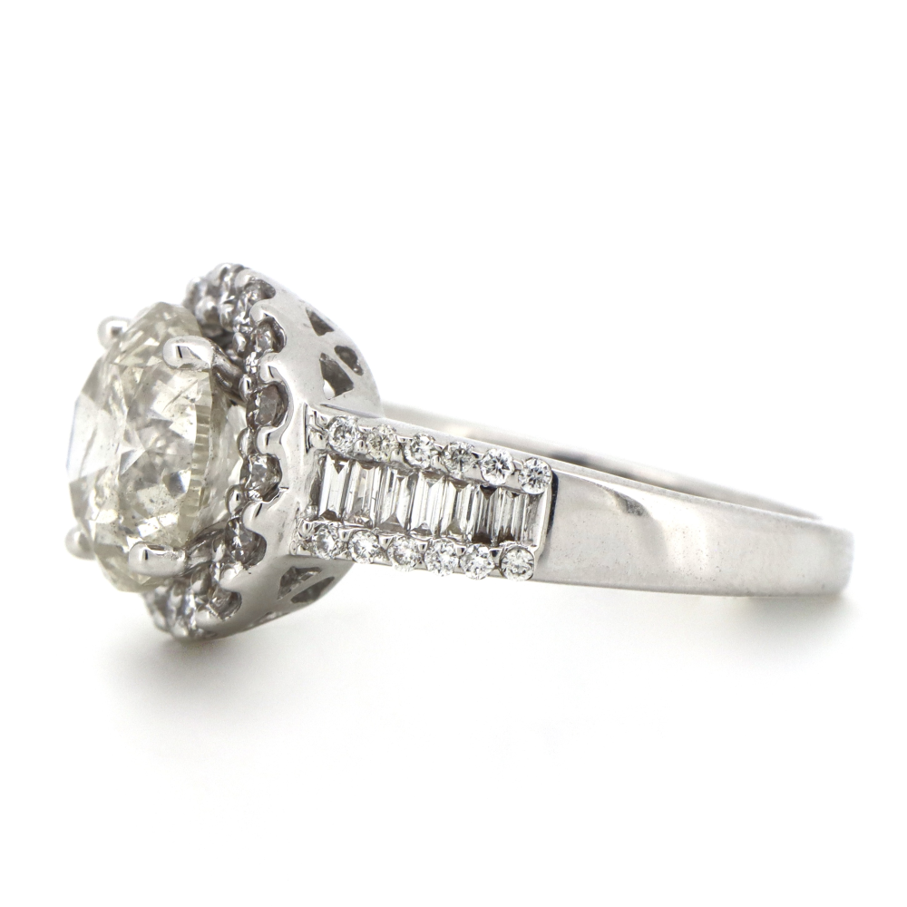 3.51ct White Gold and Diamond, Halo Ring