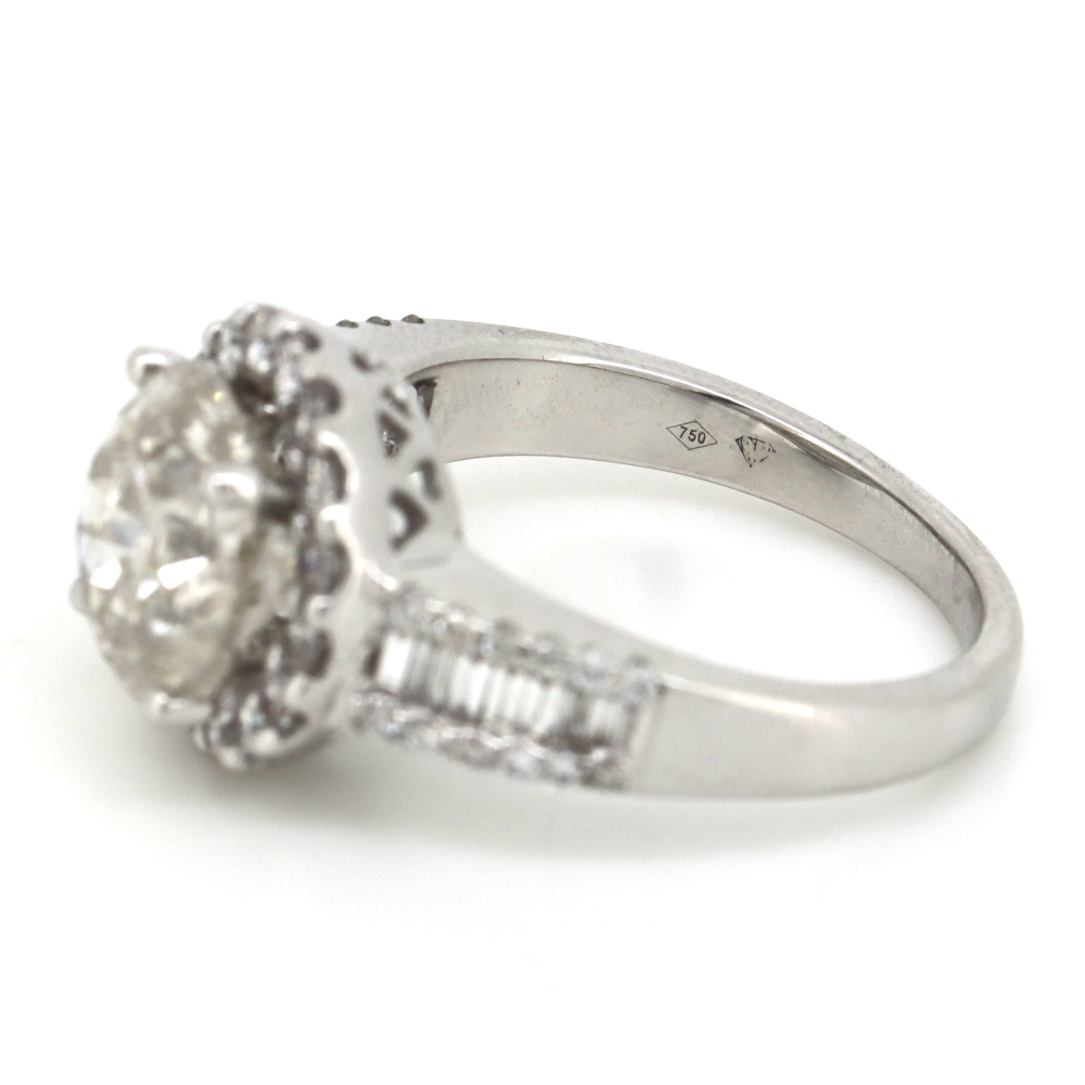 3.51ct White Gold and Diamond, Halo Ring