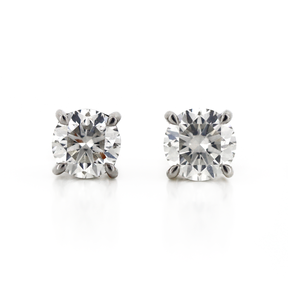White Gold 0.81ct TDW Diamond Stud Earrings