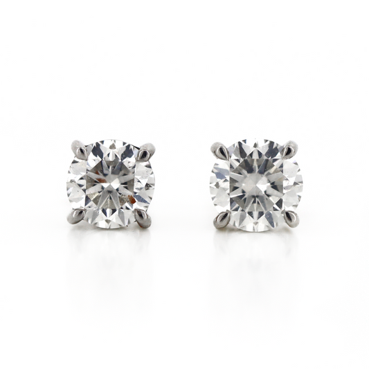 White Gold 0.81ct TDW Diamond Stud Earrings