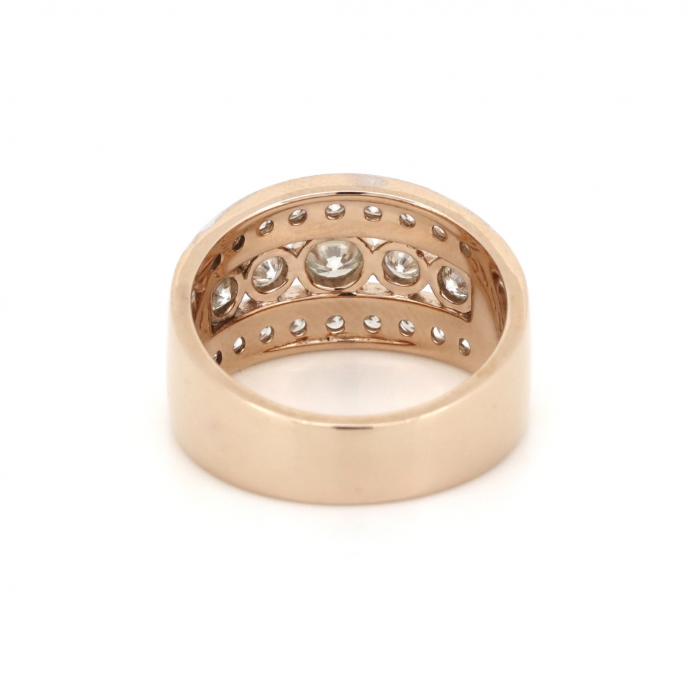 Stylish Rose and White Gold Diamond Cluster Ring