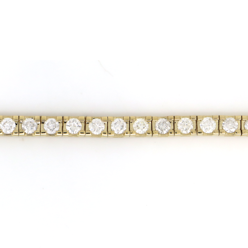 Yellow Gold Half Diamond Tennis Necklace