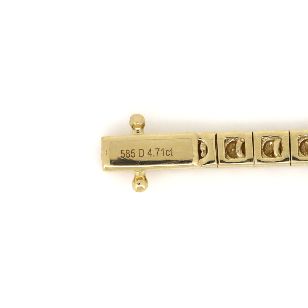 Yellow Gold Half Diamond Tennis Necklace
