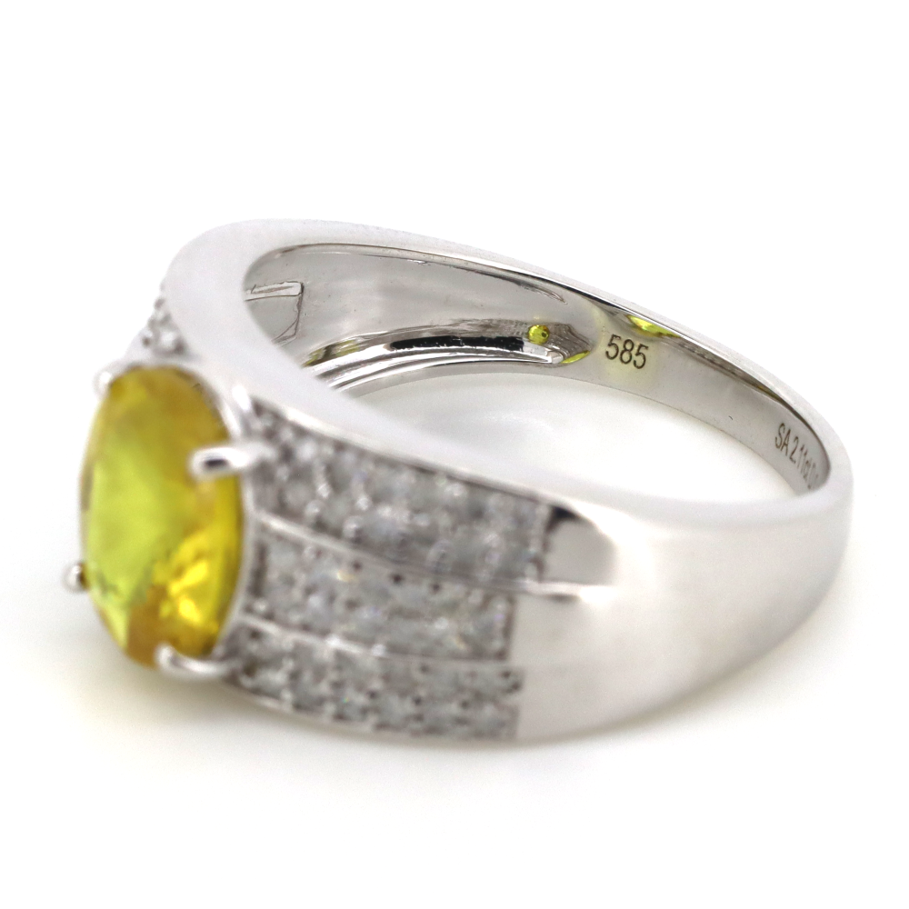 2.11ct Oval Yellow Sapphire and Diamond Dress Ring