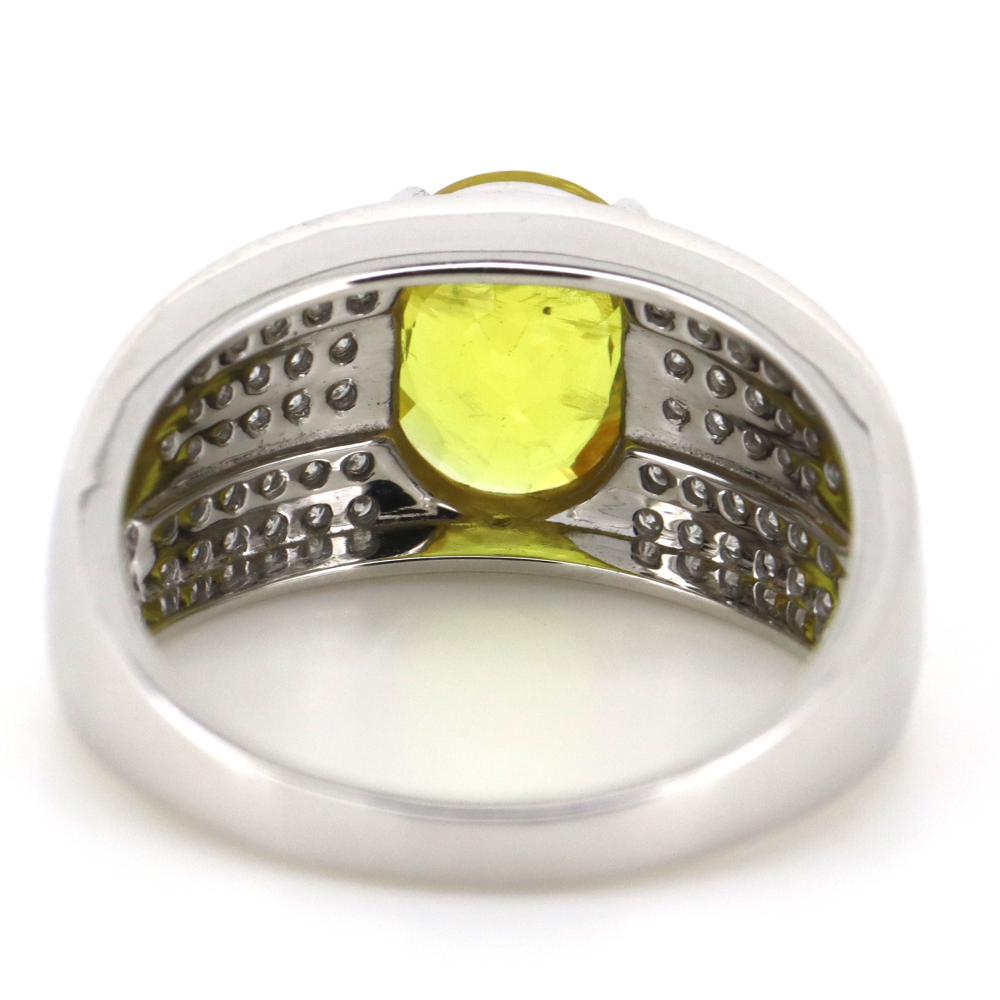 2.11ct Oval Yellow Sapphire and Diamond Dress Ring